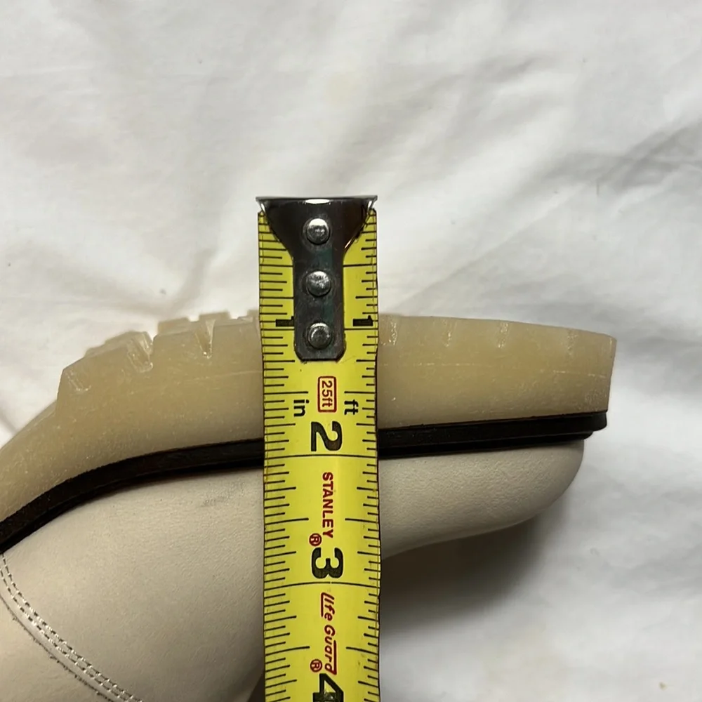 Free people boots James Chelsea chunky white size 8 US heels ankle boots shoes - Picture 15 of 16